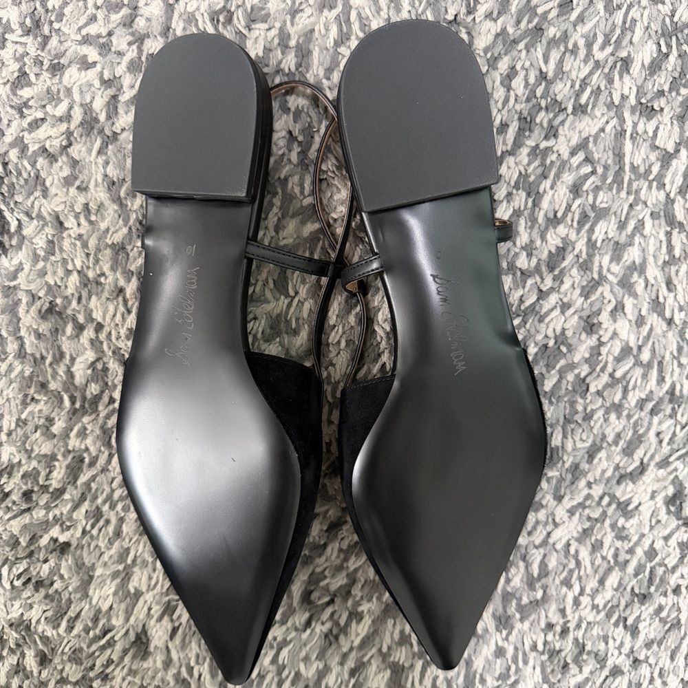 Sam Edelman Cohen Pointed Toe Slingback Ballet Flat Black Size 10 Never Worn - Picture 3 of 3
